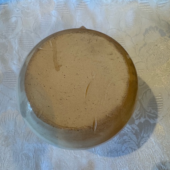 Vintage Stoneware  Blue Striped Crock Pottery Buttermilk Pitcher - Picture 5 of 9